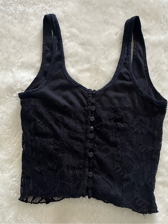 Free People Tops - Free People Cosette Corset Reversible Lace
Overlay Cropped Tank Top